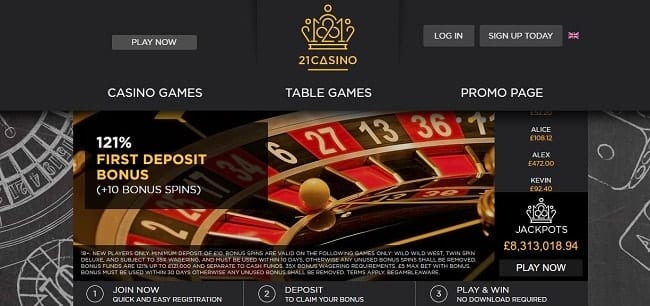 21 casino bonus