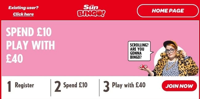 Sun Bingo Register