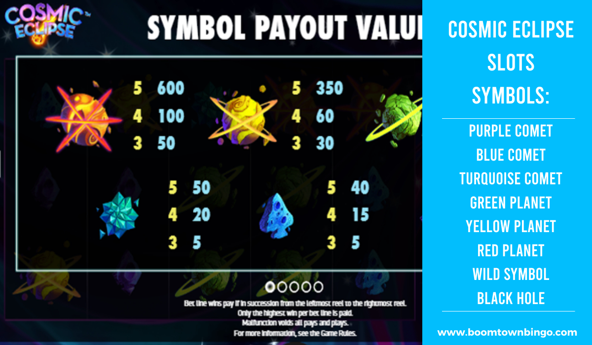 Cosmic Eclipse Slots machine Symbols