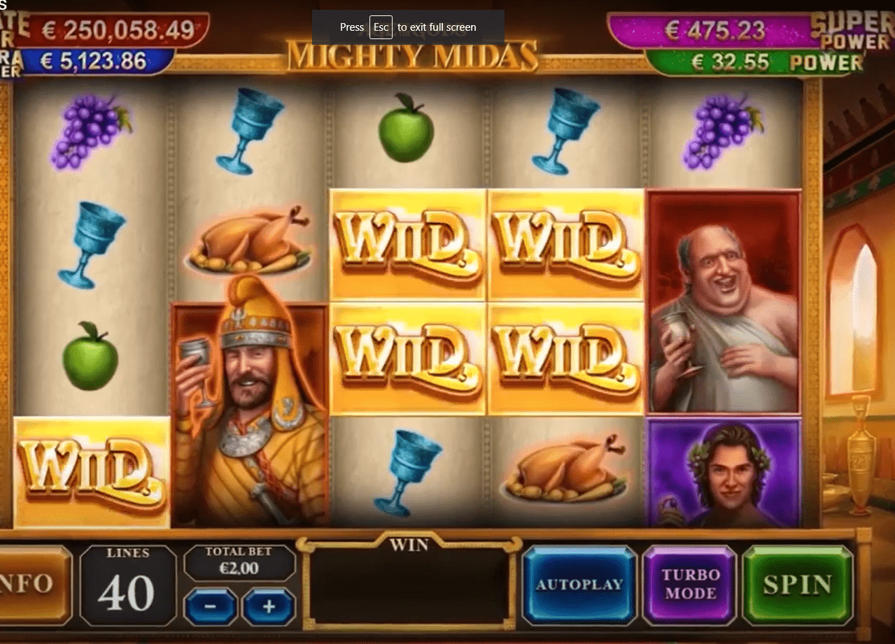 Age of the Gods Mighty Midas Slot Machine Paylines