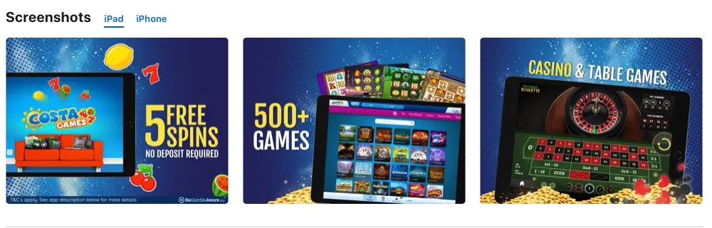 Costa Games App | Android & iOS Mobile Real Money Casino